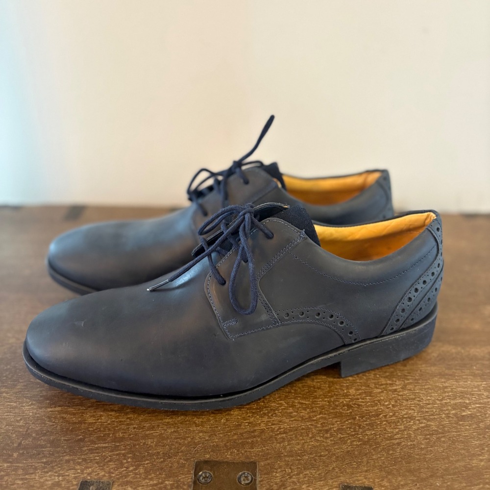Sandro Moscoloni Mens Black‎ Leather Wingtip Brogue Oxford Shoes Size 11D
